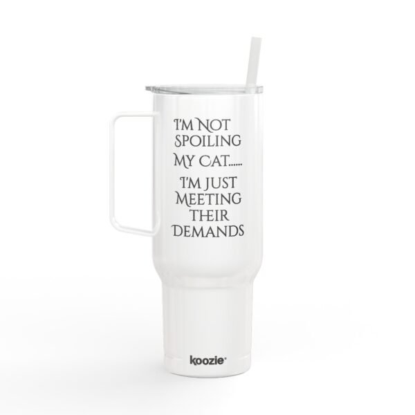 Tumbler Insulated with Lid - Cat Demands Engraved Design