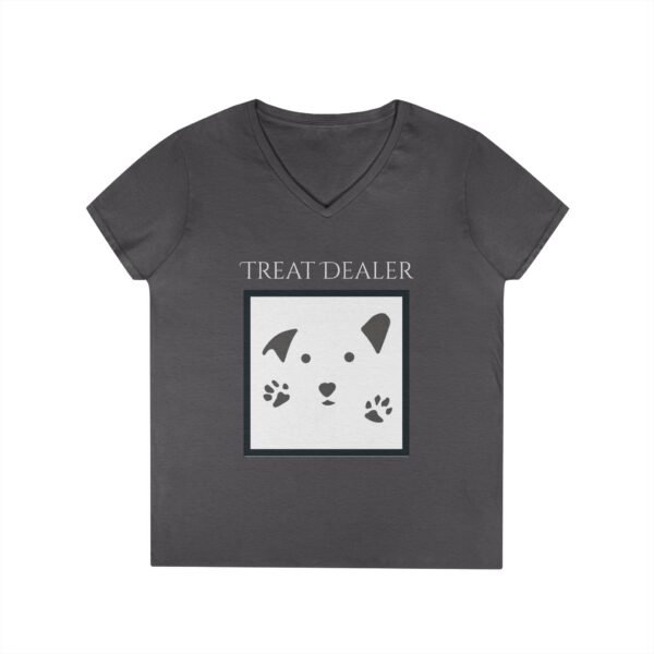 Funny Ladies' V-Neck T-Shirt - "Treat Dealer” - Image 19