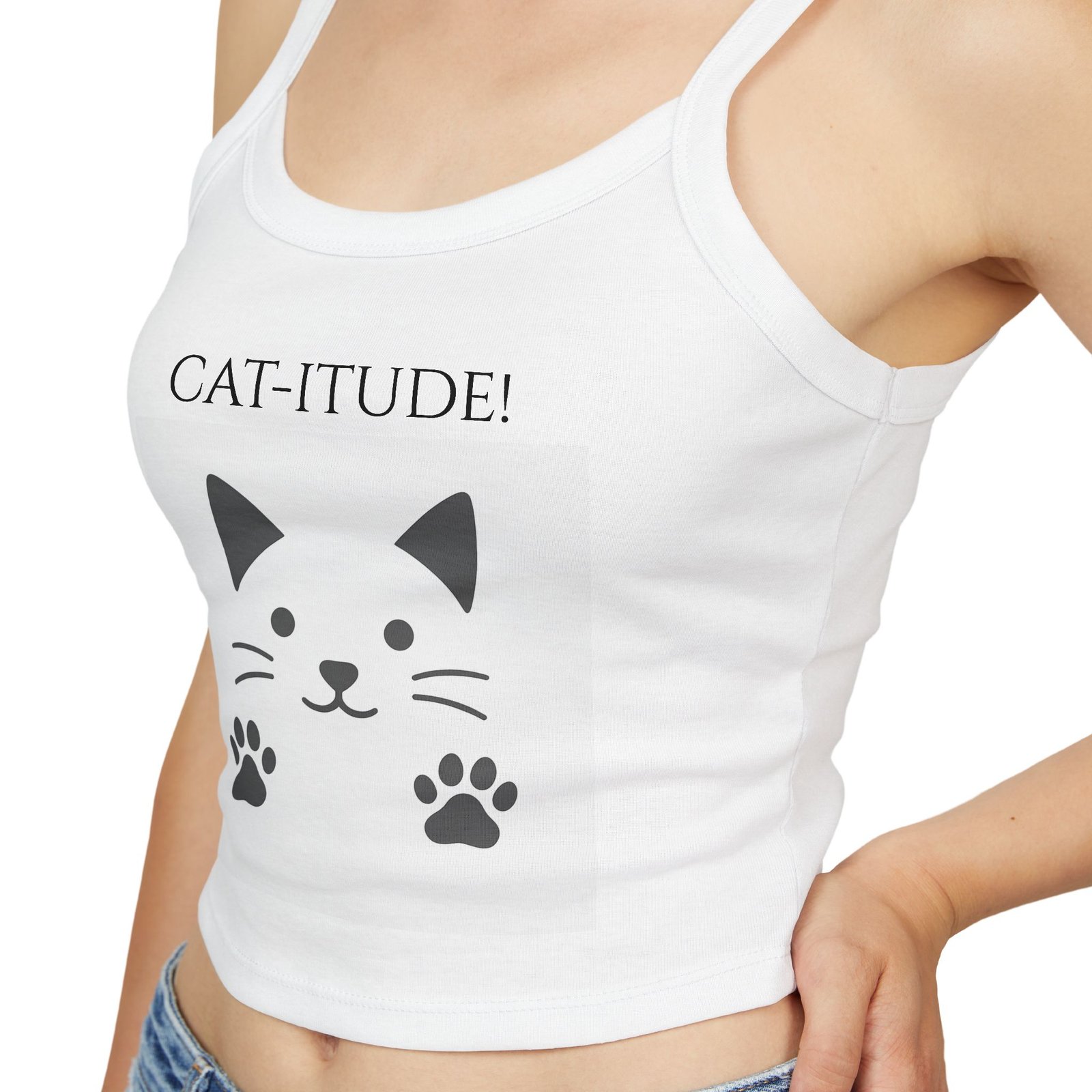 Flaunt your Cat-itude!  Tank Top for Women - Spaghetti Strap - Image 5