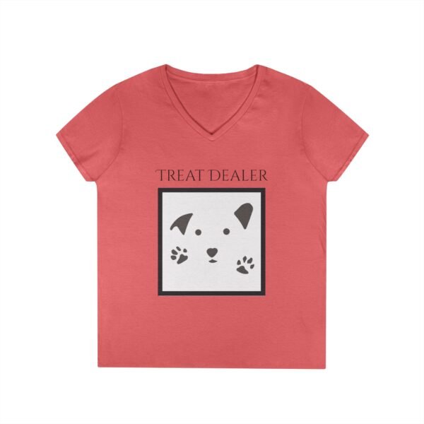 Funny Ladies' V-Neck T-Shirt - "Treat Dealer” - Image 7