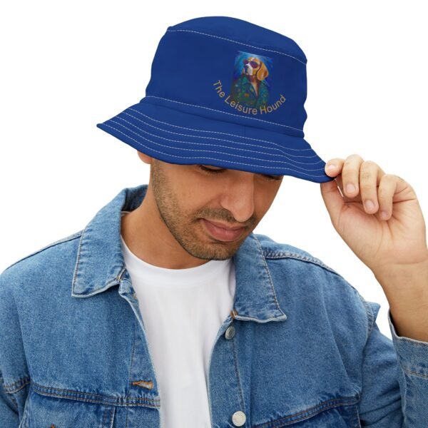 The Leisure Hound Blue  Colorful Retro Summer Bucket Hat - - Image 2