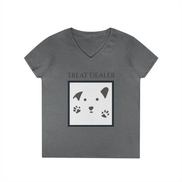 Funny Ladies' V-Neck T-Shirt - "Treat Dealer” - Image 16
