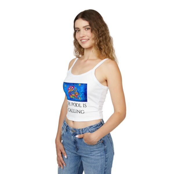 The Pool is Calling!  Tank Top for Women - Spaghetti Strap - Image 4