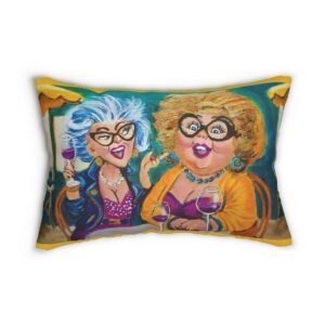 Great Minds Drink Alike Funny Wine-Themed Lumbar Pillow, Decorative Throw Pillow, Couch Cushion, Home Bar Décor, Gift for Wine Lovers, Unique Home Accents