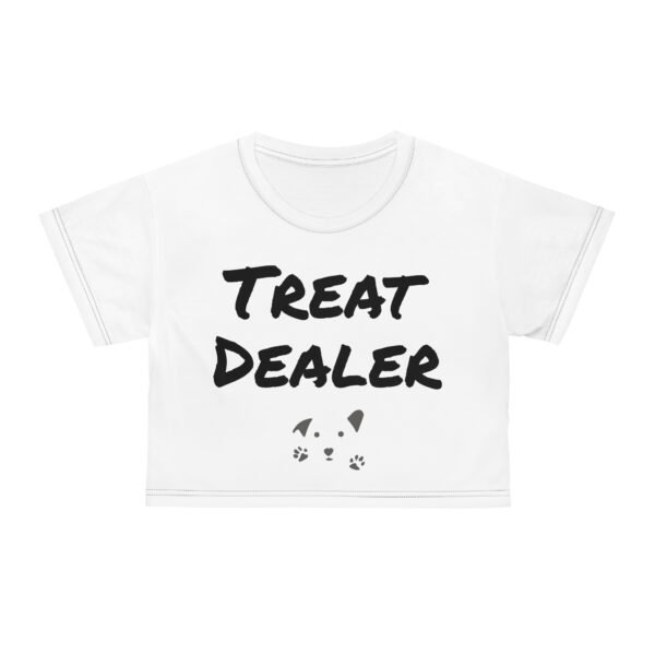Cute Dog Lover Crop Tee - 'Treat Dealer' Design - Image 5