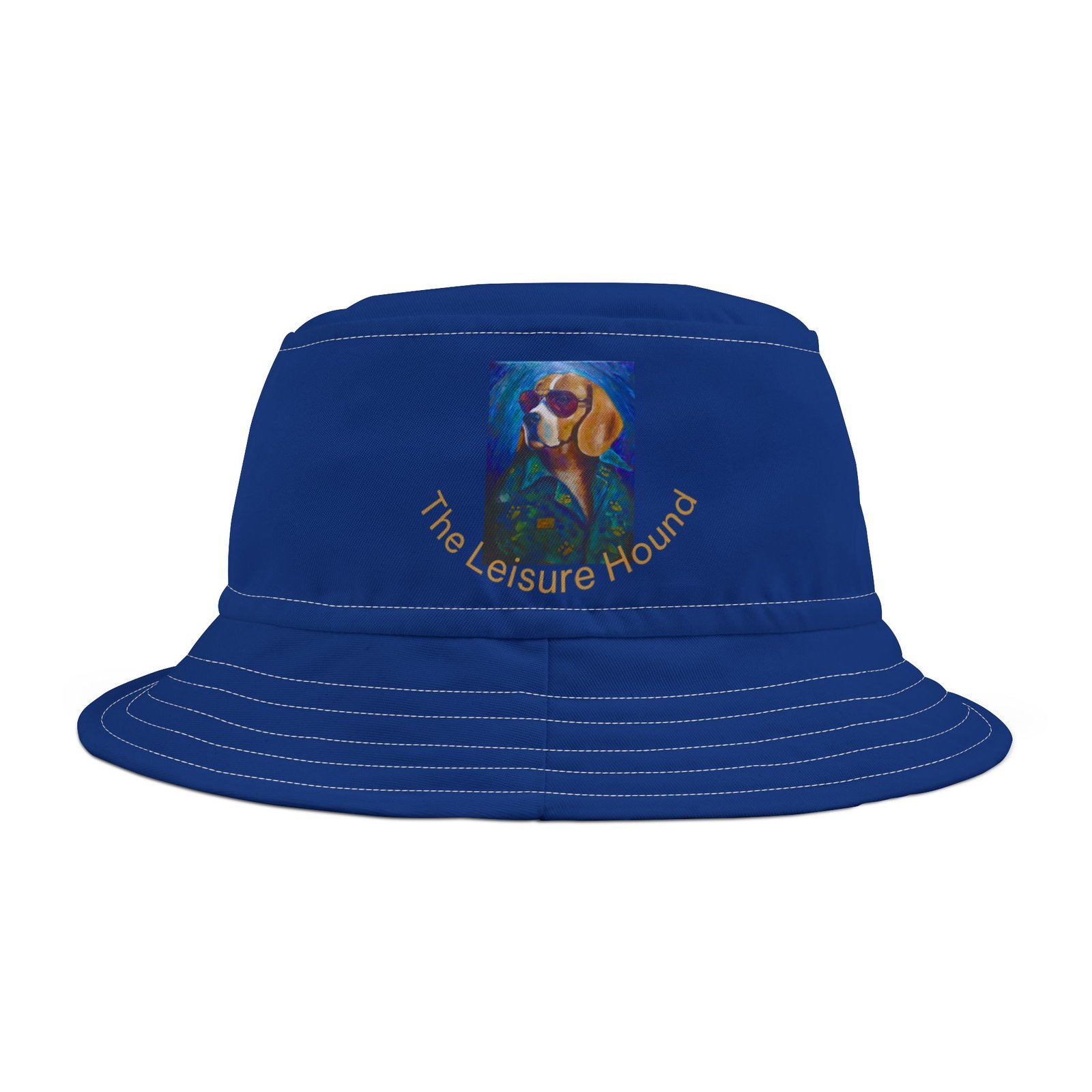 The Leisure Hound Blue  Colorful Retro Summer Bucket Hat -