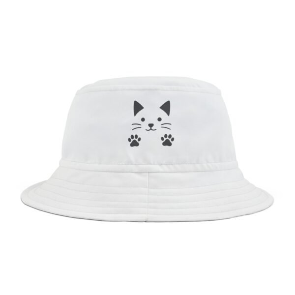 White  Cat  Colorful Retro Summer Bucket Hat -