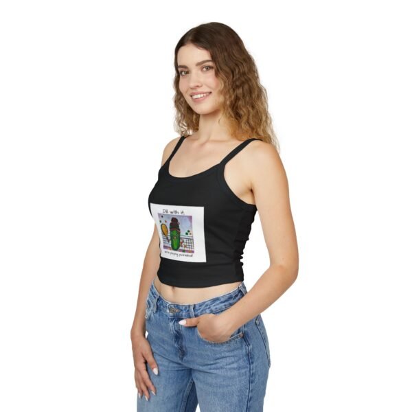 Dill with it.  Pickleball queen  Tank Top for Women - Spaghetti Strap - Image 9