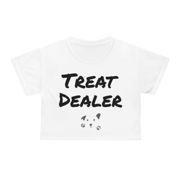 Cute Dog Lover Crop Tee - 'Treat Dealer' Design