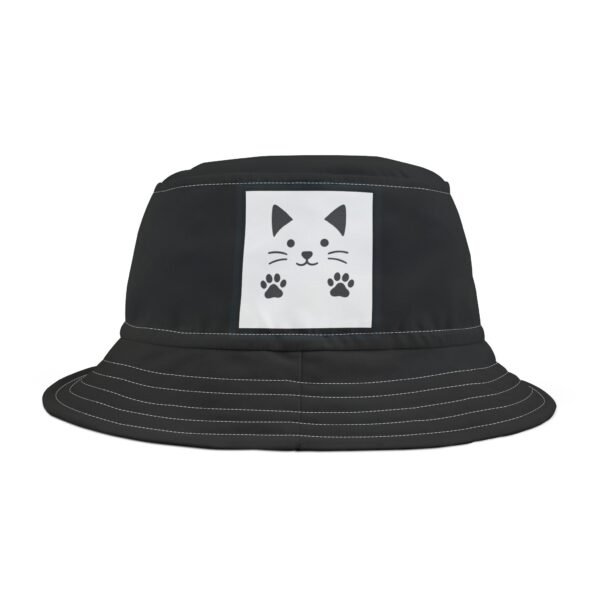 Black Cat Colorful Retro Summer Bucket Hat -