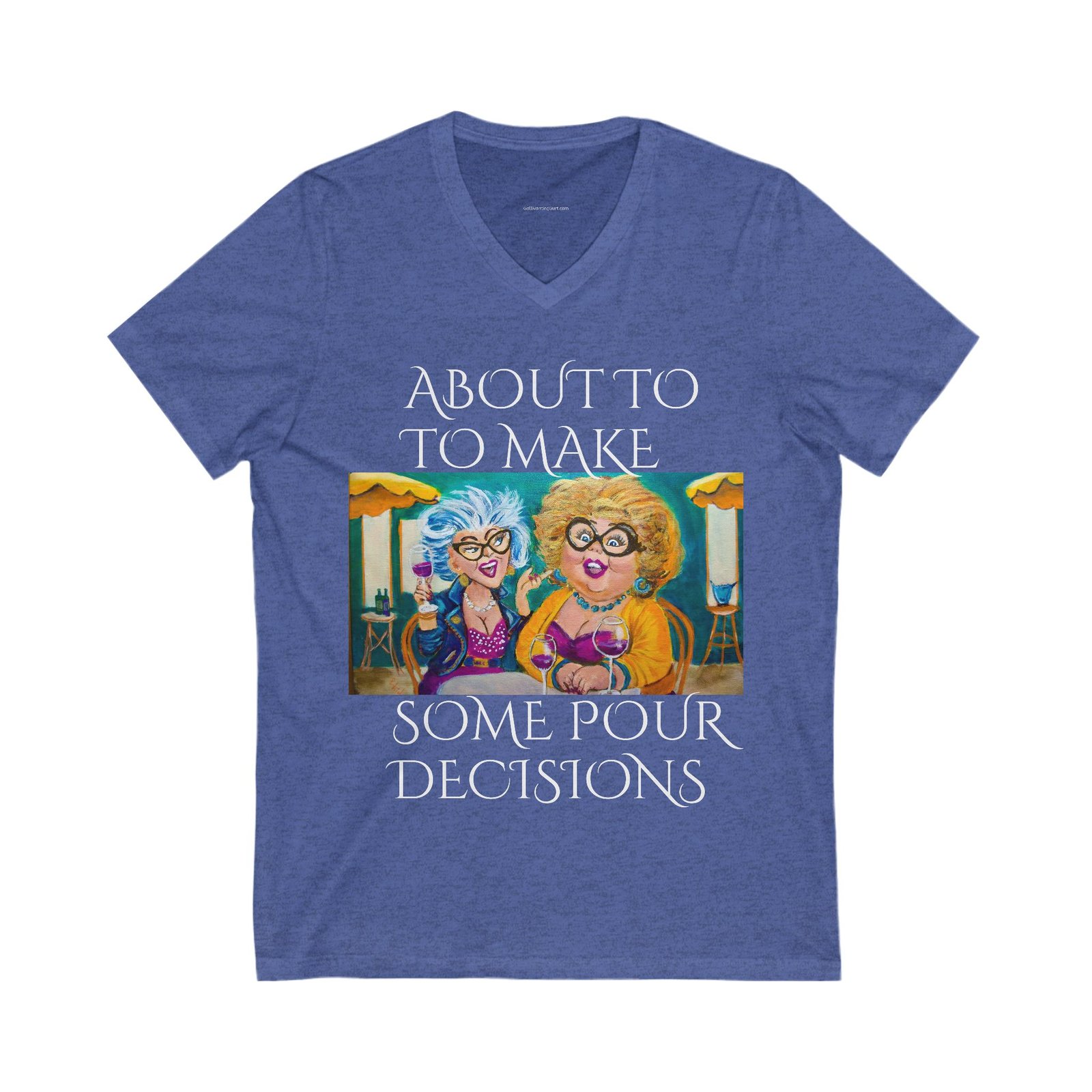 Funny V-Neck Tee - "About to Make Some Pour Decisions" - Image 7