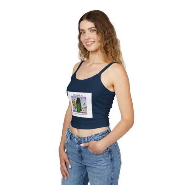 Dill with it.  Pickleball queen  Tank Top for Women - Spaghetti Strap - Image 21