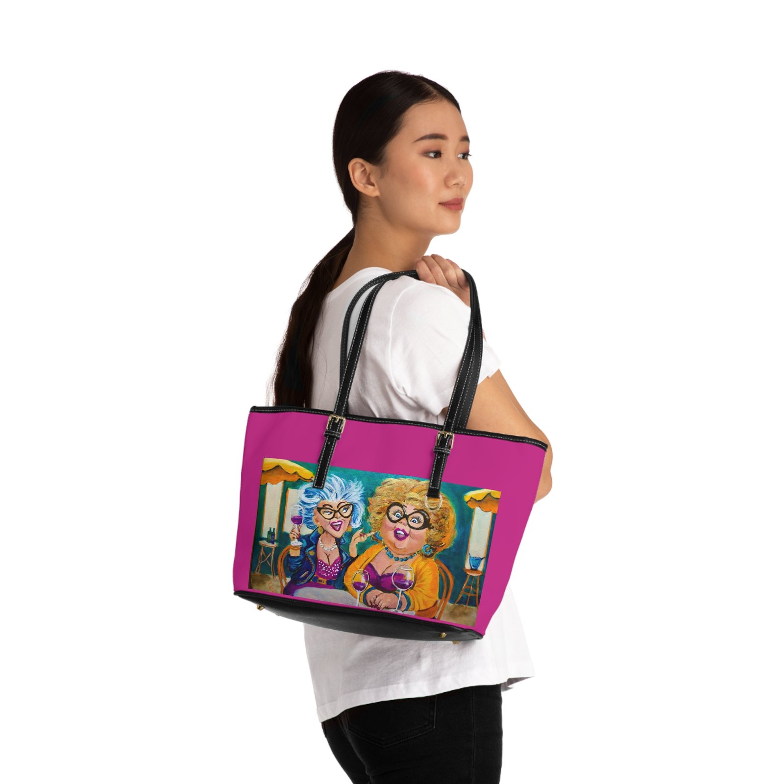 Partners in Wine on Pink Chic PU Leather Shoulder Bag - Partners in Wine - Image 4