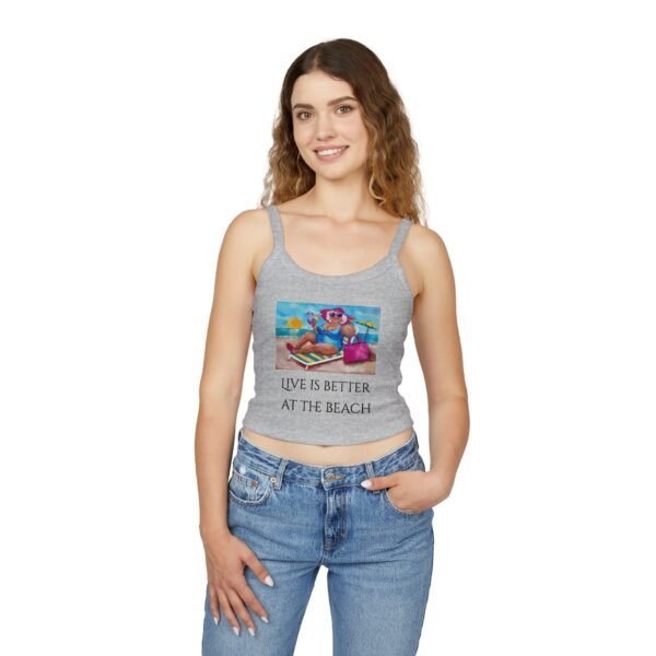 Life is Better at the Beach  Tank Top for Women - Spaghetti Strap - Image 12