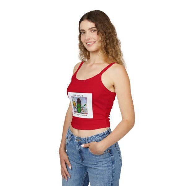 Dill with it.  Pickleball queen  Tank Top for Women - Spaghetti Strap - Image 29