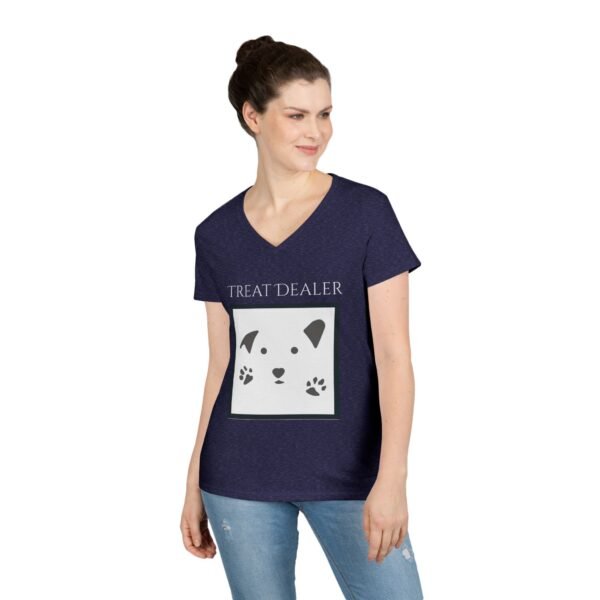 Funny Ladies' V-Neck T-Shirt - "Treat Dealer” - Image 30