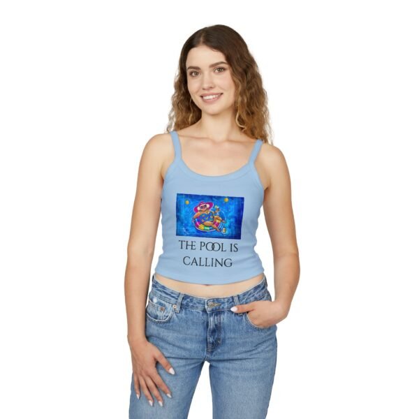 The Pool is Calling!  Tank Top for Women - Spaghetti Strap - Image 8