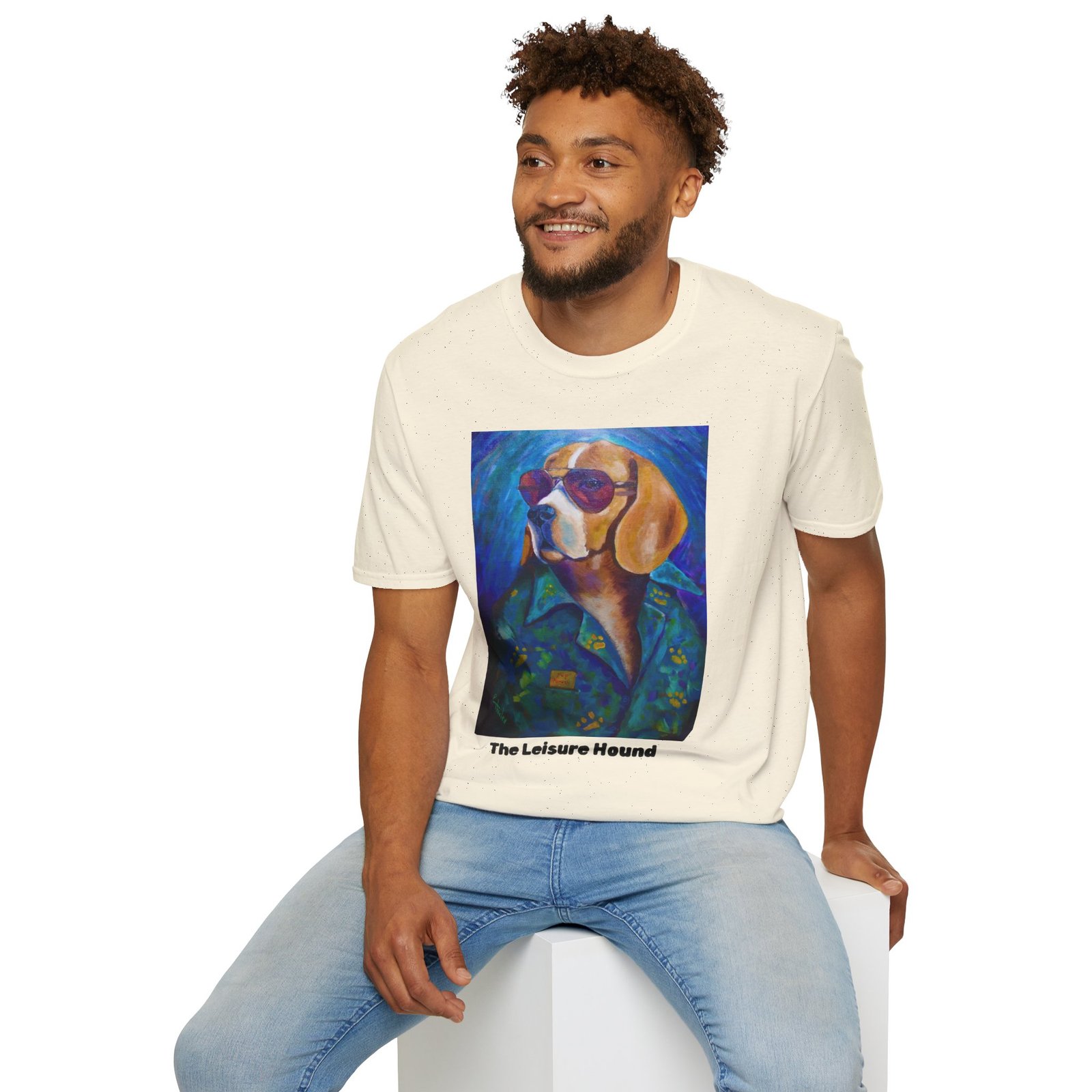 Dog Lover Unisex T-Shirt - The Leisure Hound, The Duke of Doggone Cool Design - Image 4