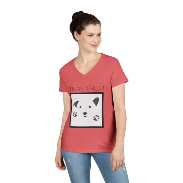 Funny Ladies' V-Neck T-Shirt - "Treat Dealer” - Image 9