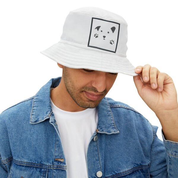 Gud Dog solid white   Colorful Retro Summer Bucket Hat - - Image 2