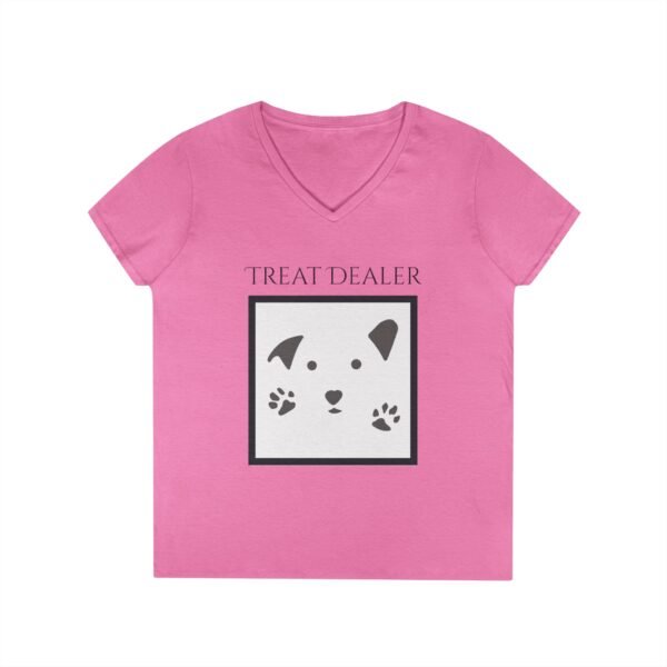 Funny Ladies' V-Neck T-Shirt - "Treat Dealer” - Image 34