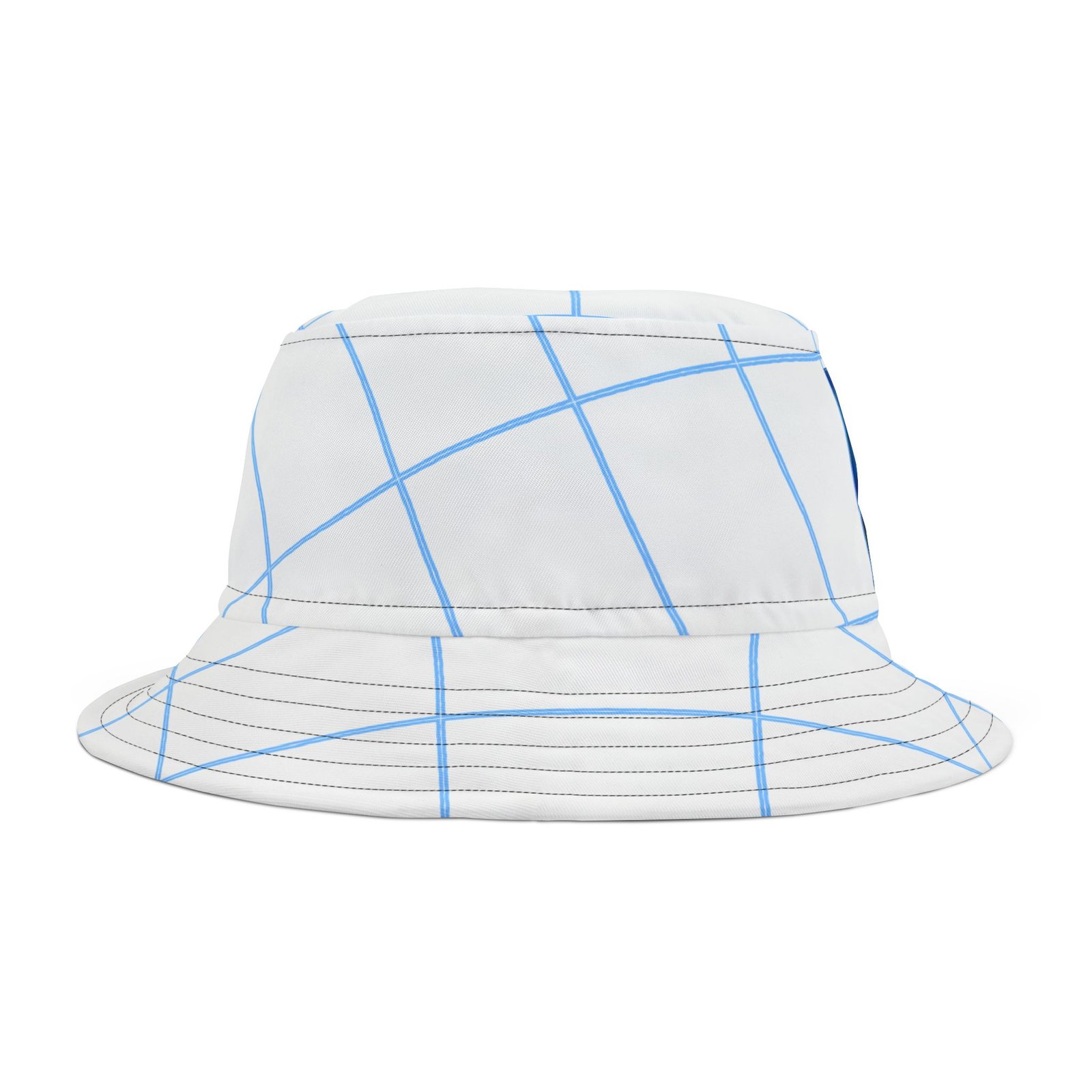 White and Blue The Leisure Hound Colorful Retro Summer Bucket Hat - - Image 5