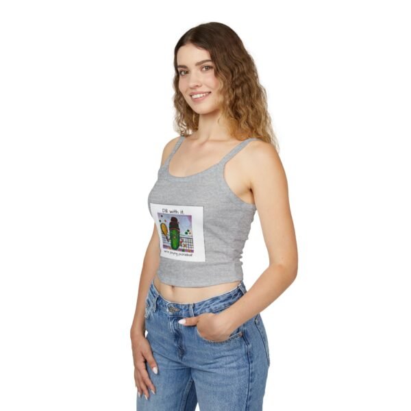 Dill with it.  Pickleball queen  Tank Top for Women - Spaghetti Strap - Image 17