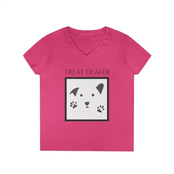 Funny Ladies' V-Neck T-Shirt - "Treat Dealer” - Image 37