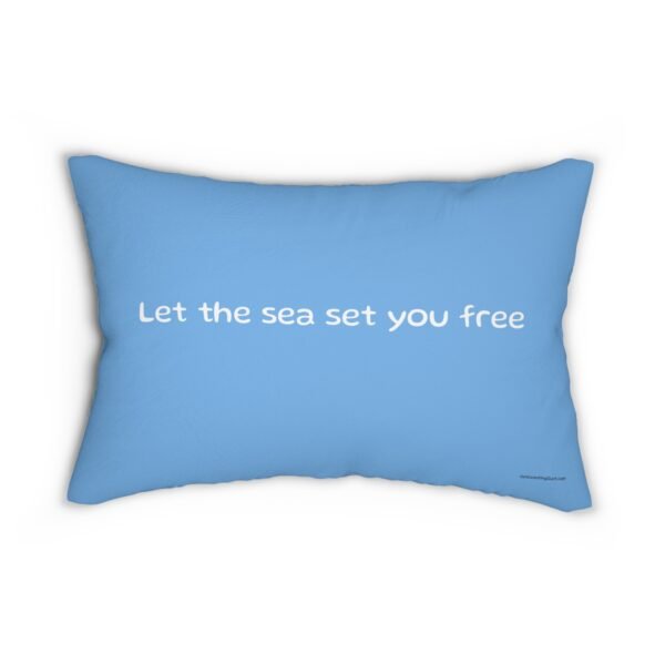 Let the sea set you free-Beach Themed Lumbar Pillow, Decorative Throw Pillow, Couch Cushion, Home Bar Décor, Gift for Wine Lovers, Unique Home Accents - Image 2
