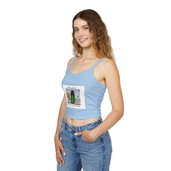Dill with it.  Pickleball queen  Tank Top for Women - Spaghetti Strap - Image 13