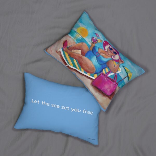 Let the sea set you free-Beach Themed Lumbar Pillow, Decorative Throw Pillow, Couch Cushion, Home Bar Décor, Gift for Wine Lovers, Unique Home Accents - Image 4