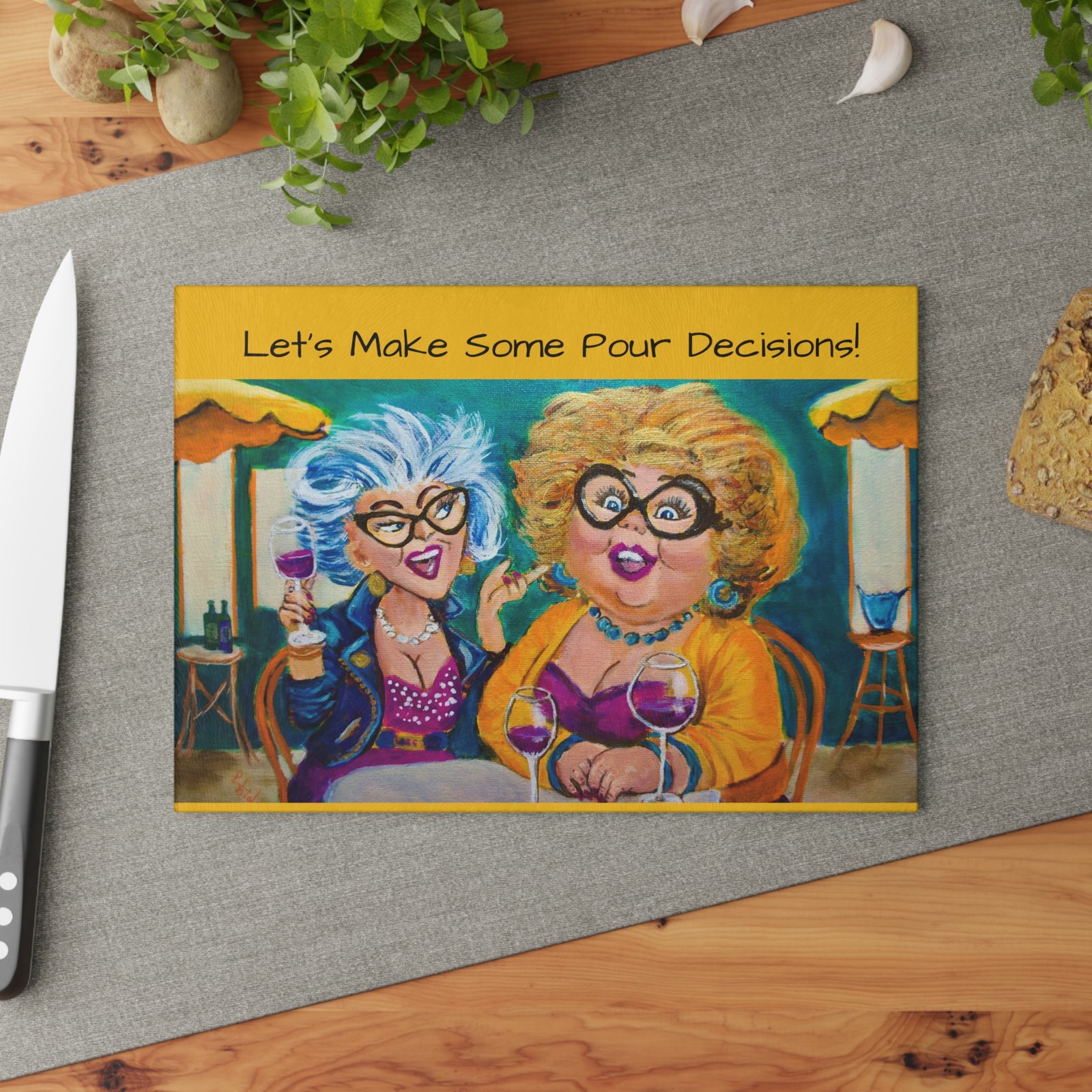 Fun Glass Cutting Board for Wine Lovers - Perfect Gift for Friends, Kitchen Decor, Unique Cooking Gift, Wine Night Accessory - Image 3