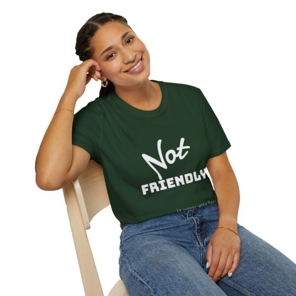 Not Friendly 'it works for dogs' Unisex T-Shirt - Image 4