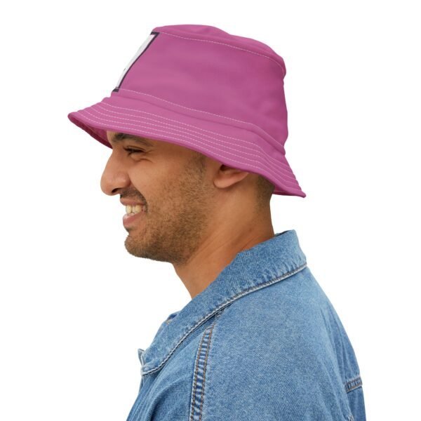 Pink  Cat  Colorful Retro Summer Bucket Hat - - Image 3
