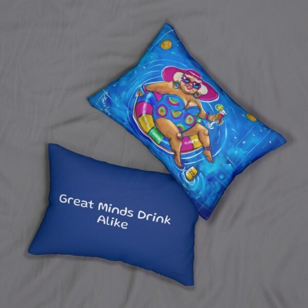 Gurt in the Pool. Great Minds Drink Alike Funny Pool-Themed Lumbar Pillow, Decorative Throw Pillow, Couch Cushion, Home Bar Décor, Gift for Wine Lovers, Unique Home Accents - Image 4