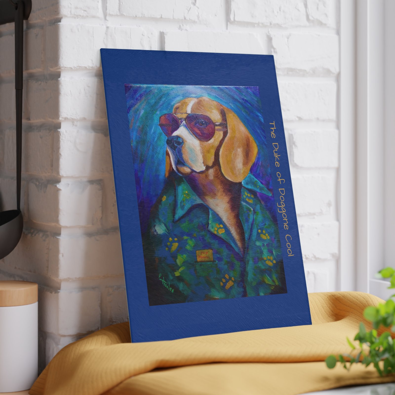 Fun Glass Cutting Board for The Duke of Doggone Cool- Perfect Gift for Friends, Kitchen Decor, Unique Cooking Gift, Cocktail Accessory