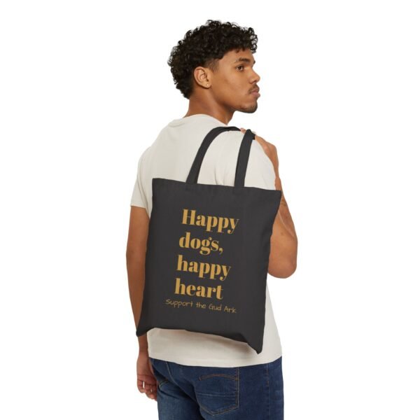 The Leisure Hound Canvas Tote Bag Happy Dog Happy Heart Support the Gud Ark - Image 7