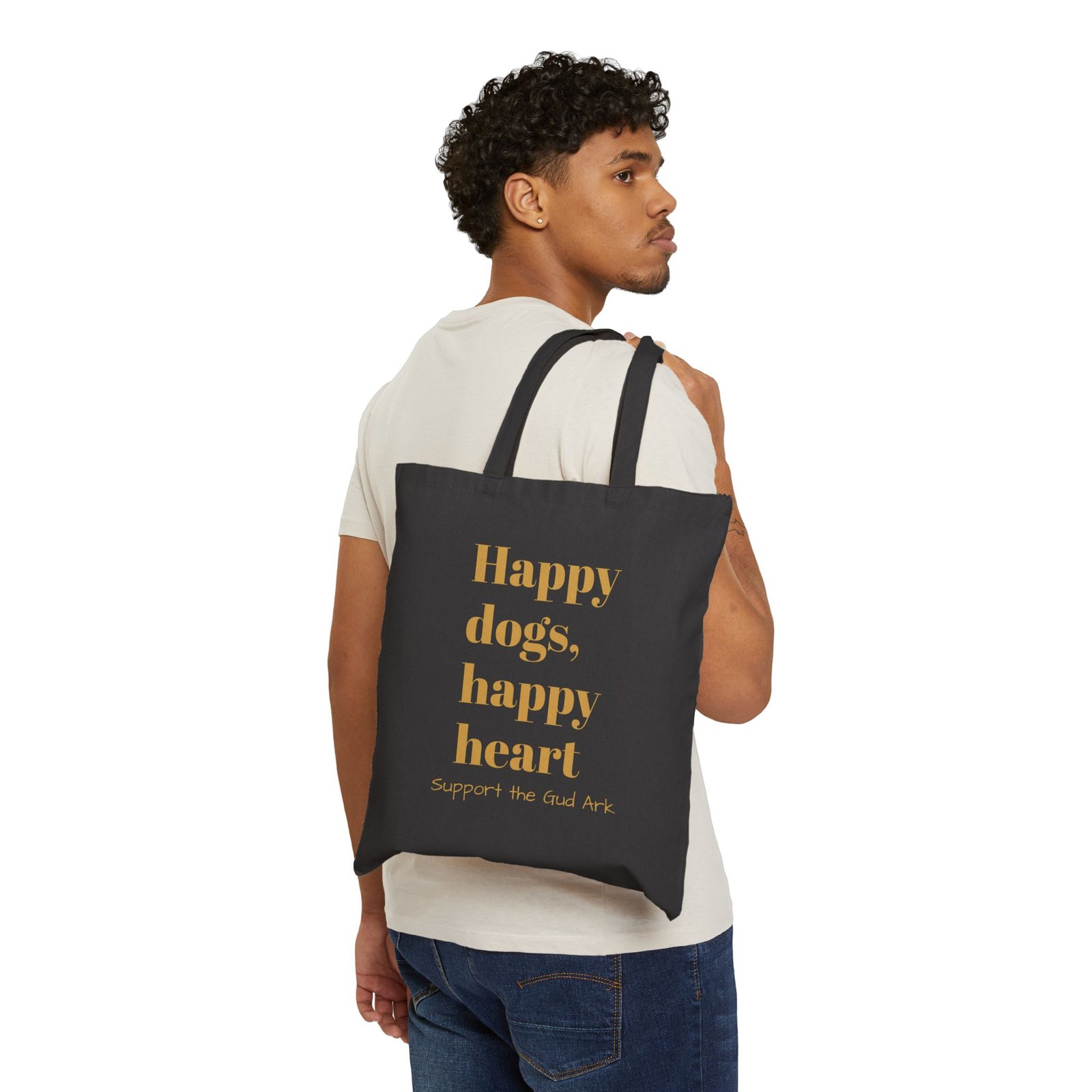 The Leisure Hound Canvas Tote Bag Happy Dog Happy Heart Support the Gud Ark - Image 7