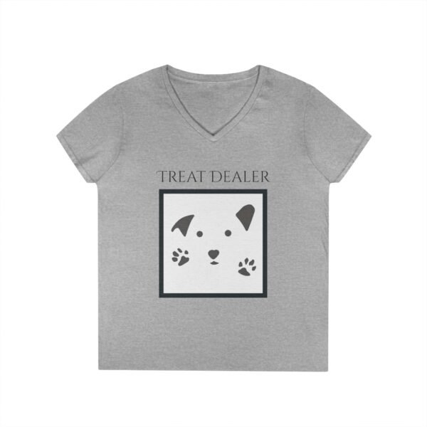 Funny Ladies' V-Neck T-Shirt - "Treat Dealer” - Image 13