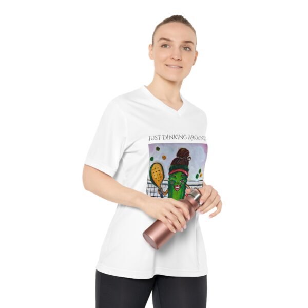 Just Dinking Around Women's Performance V-Neck T-Shirt - Image 4