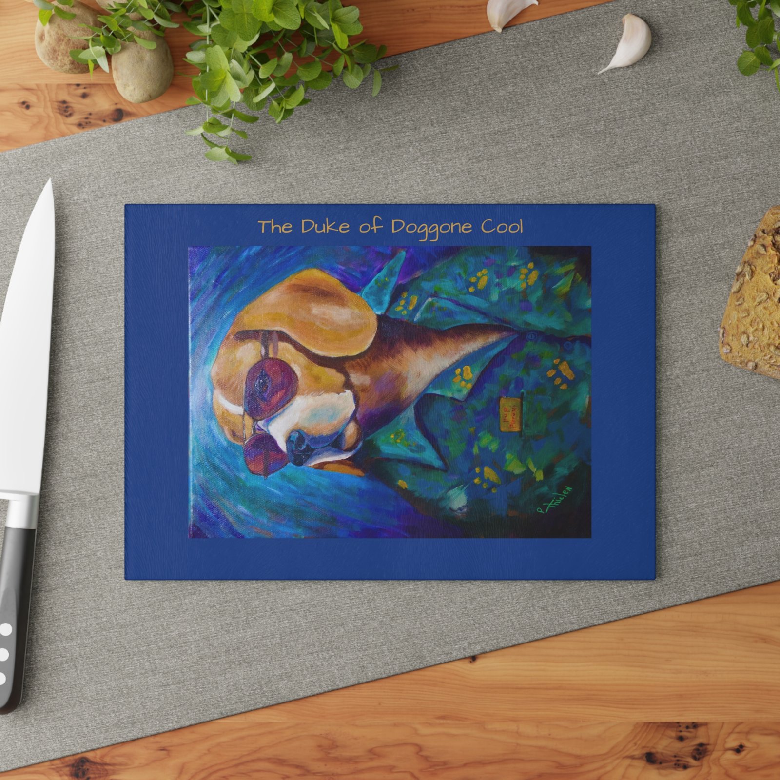 Fun Glass Cutting Board for The Duke of Doggone Cool- Perfect Gift for Friends, Kitchen Decor, Unique Cooking Gift, Cocktail Accessory - Image 4