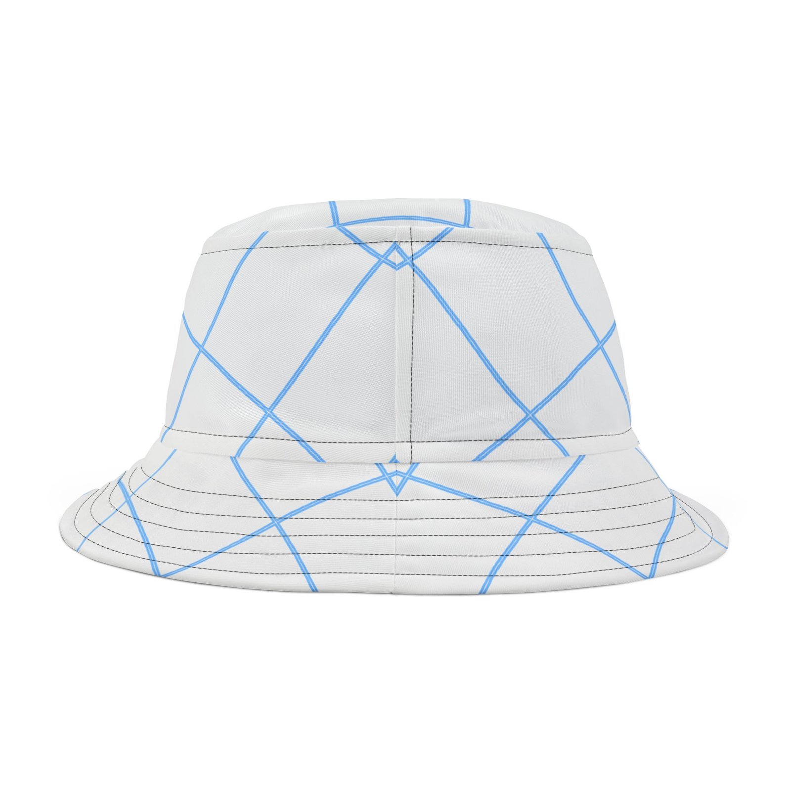 White and Blue The Leisure Hound Colorful Retro Summer Bucket Hat - - Image 6