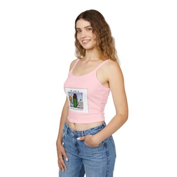 Dill with it.  Pickleball queen  Tank Top for Women - Spaghetti Strap - Image 25