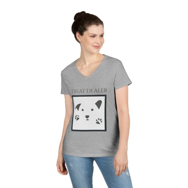 Funny Ladies' V-Neck T-Shirt - "Treat Dealer” - Image 15