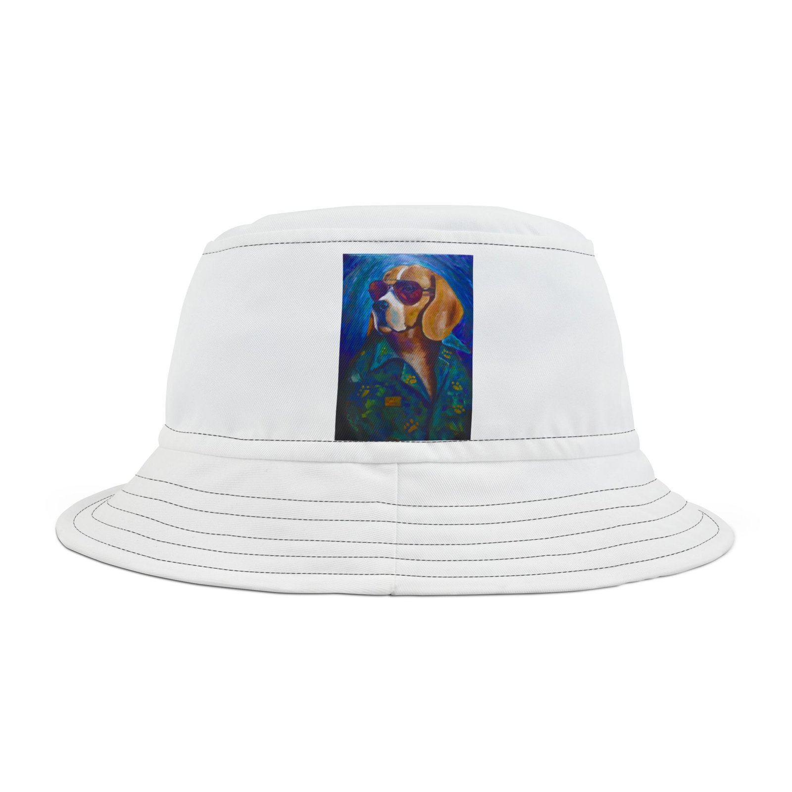 White The Leisure Hound Colorful Retro Summer Bucket Hat - - Image 4