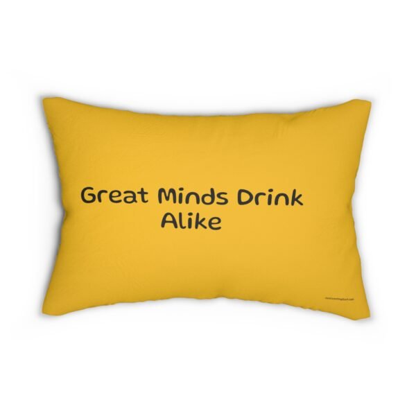 Great Minds Drink Alike Funny Wine-Themed Lumbar Pillow, Decorative Throw Pillow, Couch Cushion, Home Bar Décor, Gift for Wine Lovers, Unique Home Accents - Image 2