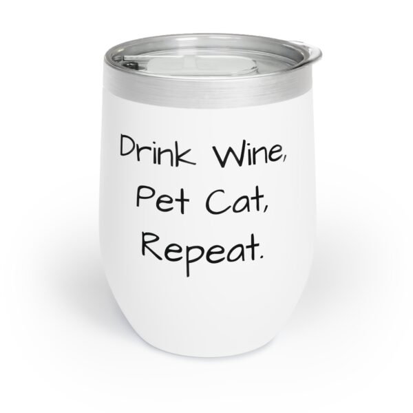 Wine Tumbler - Reminds you to “Drink Wine, Pet Cat, Repeat.” - Image 2