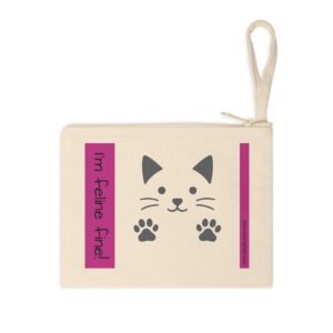 Feline Fine Accessory Zipper Pouch with Pink - Fun & Functional for Cat Lovers