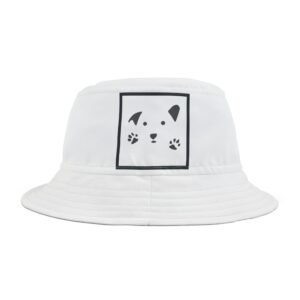 Gud Dog solid white   Colorful Retro Summer Bucket Hat -