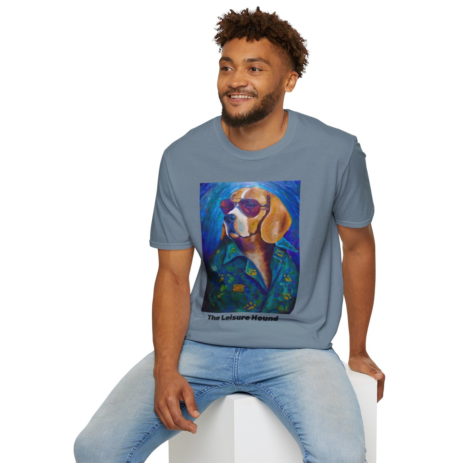 Dog Lover Unisex T-Shirt - The Leisure Hound, The Duke of Doggone Cool Design - Image 10